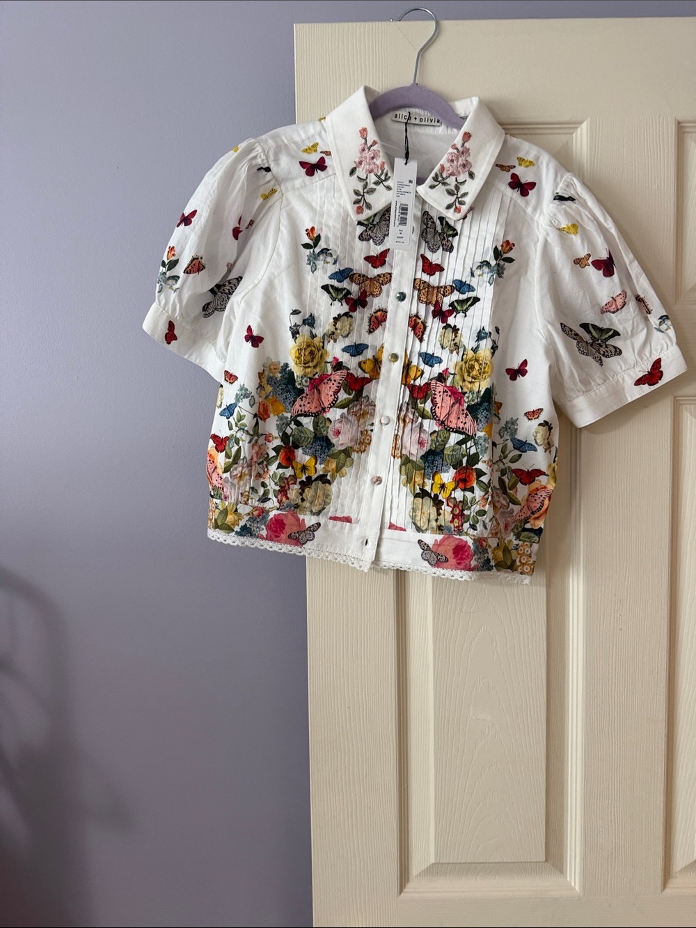 Alice+Olivia Rosie butterfly top size medium